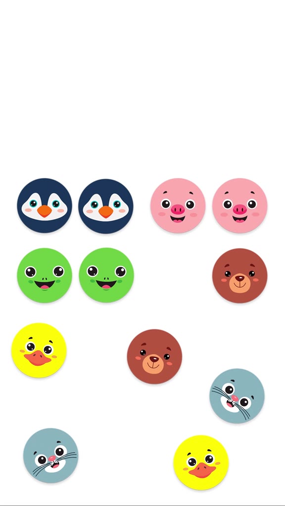 Jogo Educativo da Memória Carinha de Animais em Madeira 12 Peças