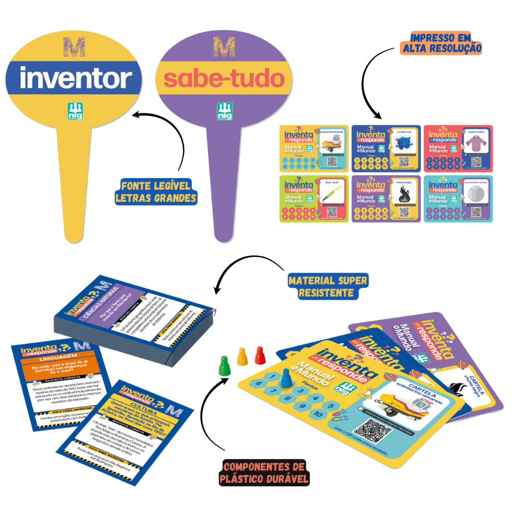 Kit Educativo com 2 Jogos de Tabuleiro Boa Viagem Mundo + Inventa ou Responde Manual do Mundo