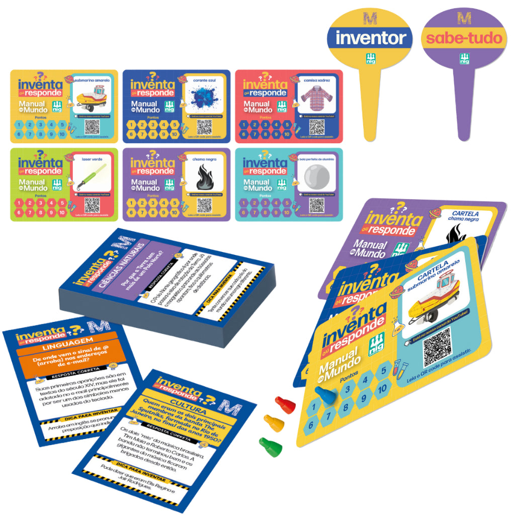 Kit Educativo com 2 Jogos de Tabuleiro Boa Viagem Mundo + Inventa ou Responde Manual do Mundo