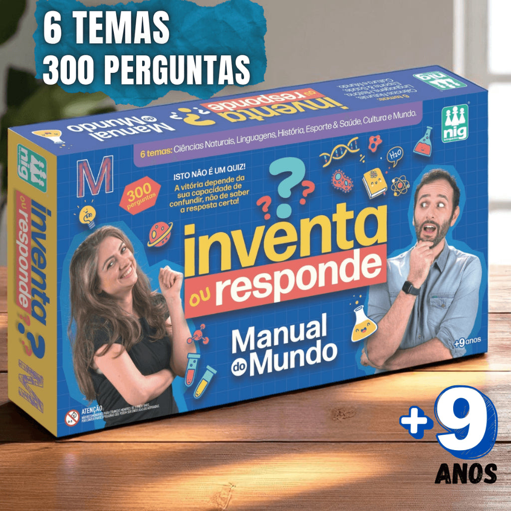 Kit Educativo com 2 Jogos de Tabuleiro Boa Viagem Mundo + Inventa ou Responde Manual do Mundo