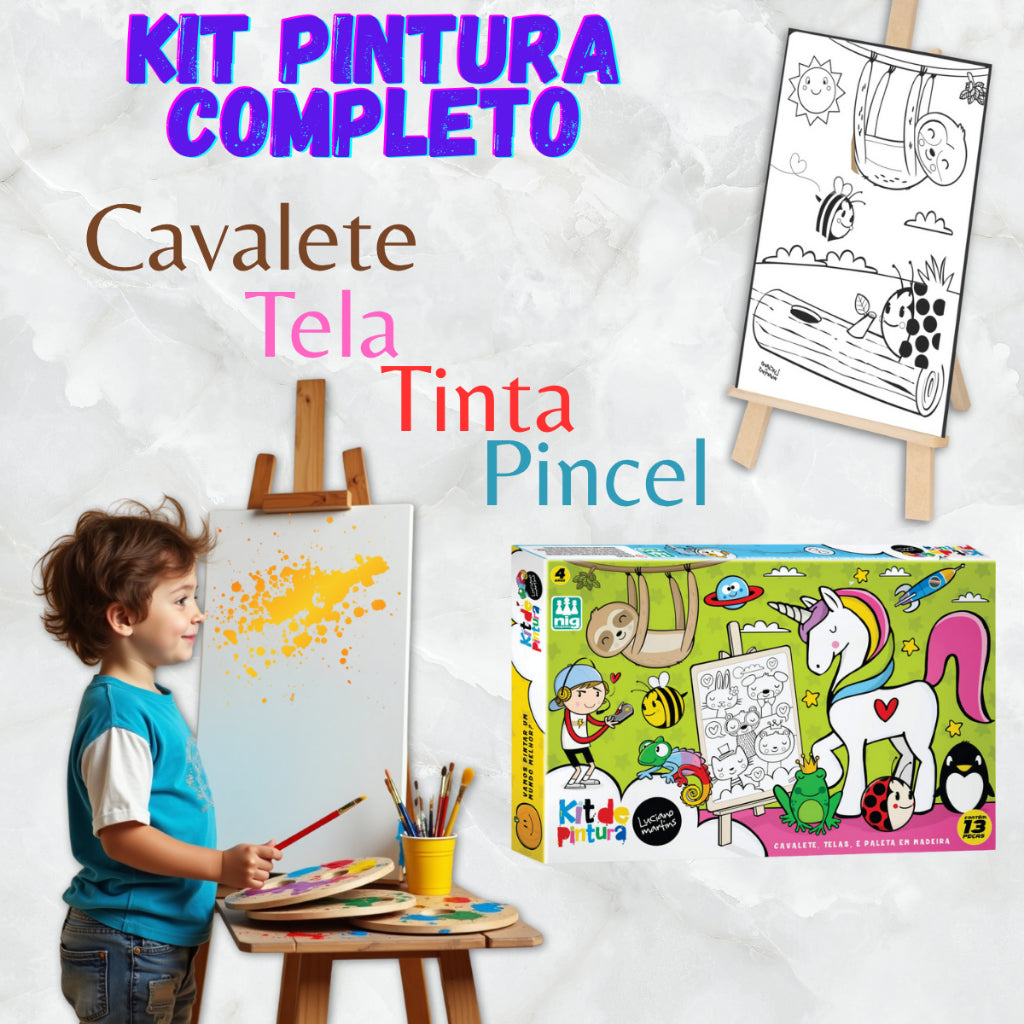 KIT DE PINTURA - DESPERTE A CRIATIVIDADE E TALENTO ARTÍSTICO DO SEU FILHO!
