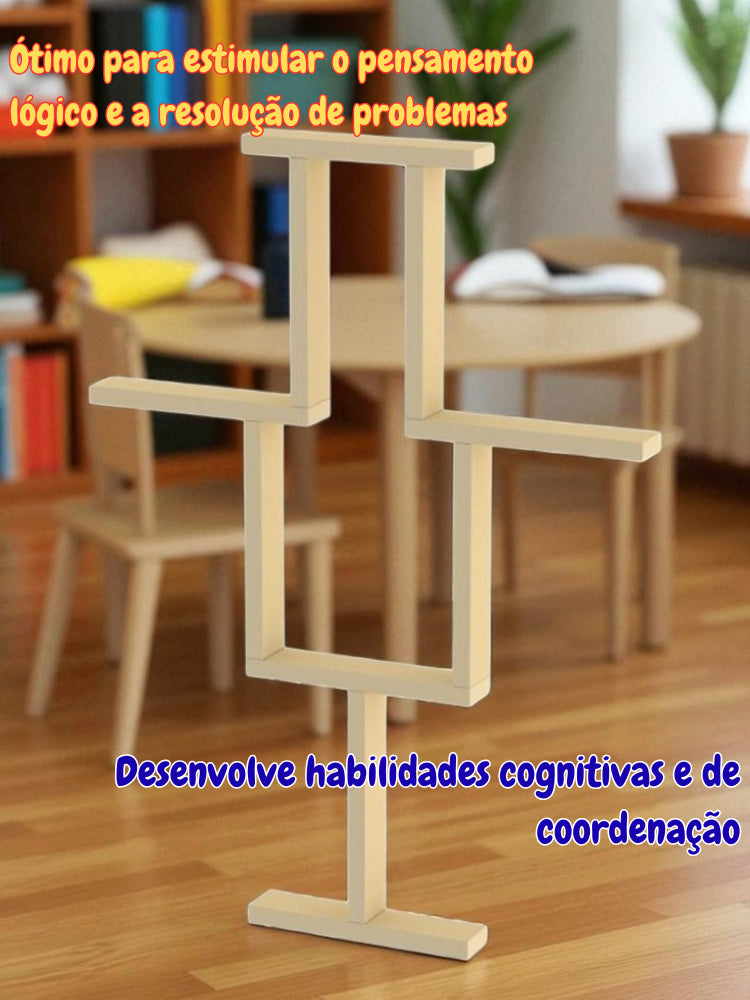 Jogo Desafio Montagem Plaquetas de Equilíbrio de Madeira MDF