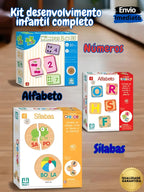 Kit Jogo Educativo Silabas, Alfabeto e Números