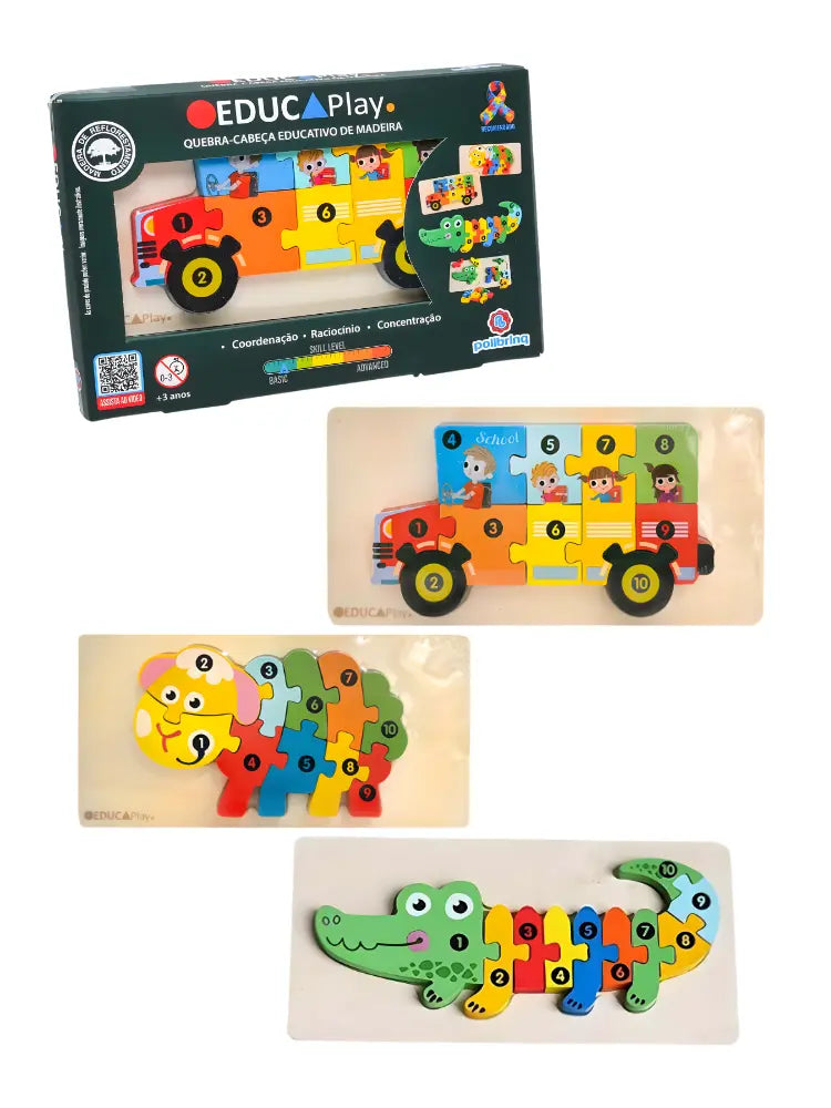 Educaplay - Quebra Cabeça Educativo de Madeira