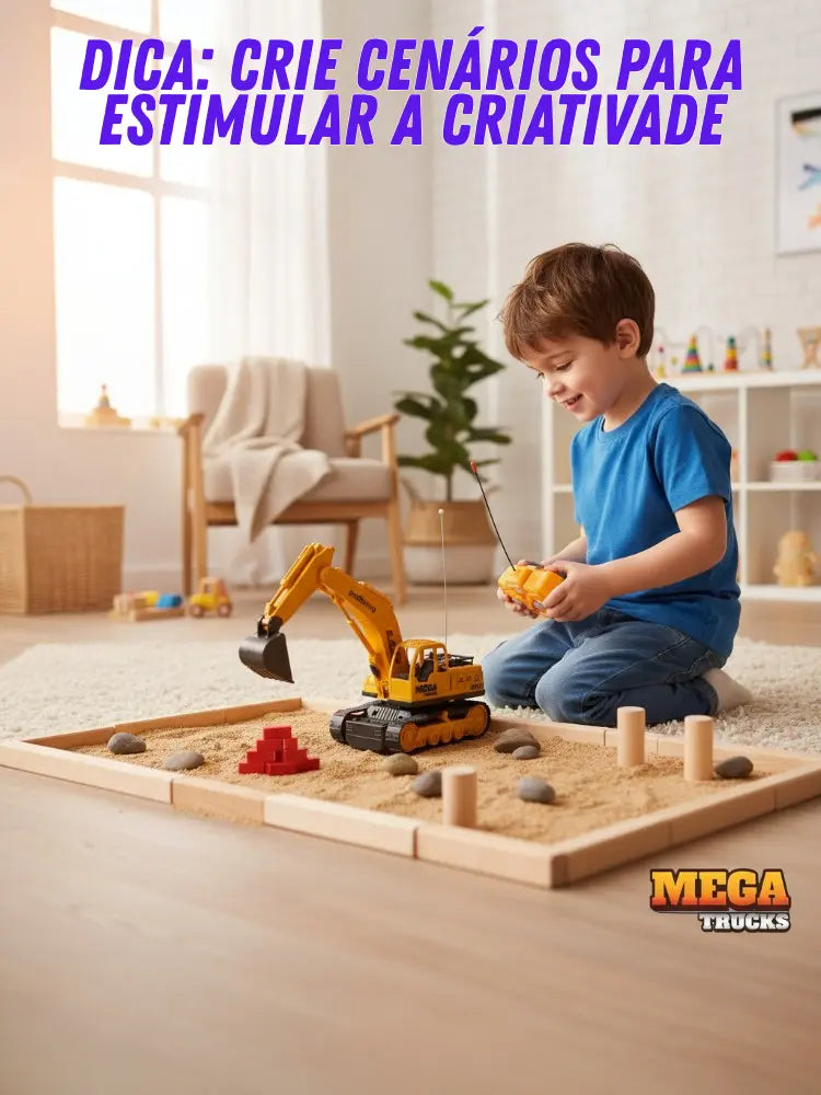 Carrinho de controle remoto - Retroescavadeira