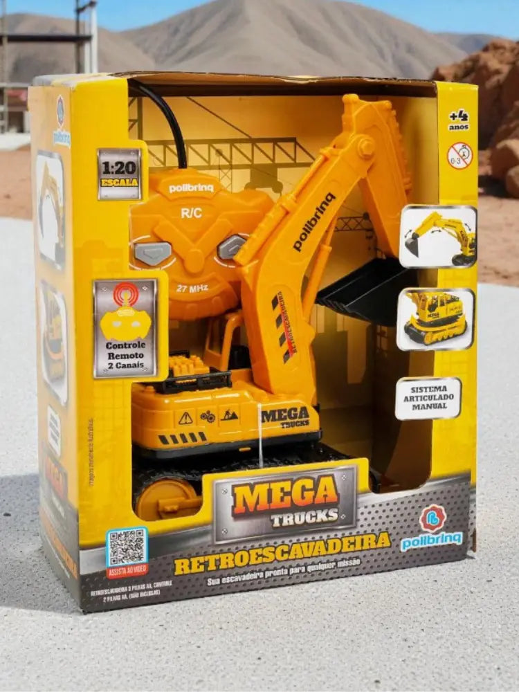 Carrinho de controle remoto - Retroescavadeira