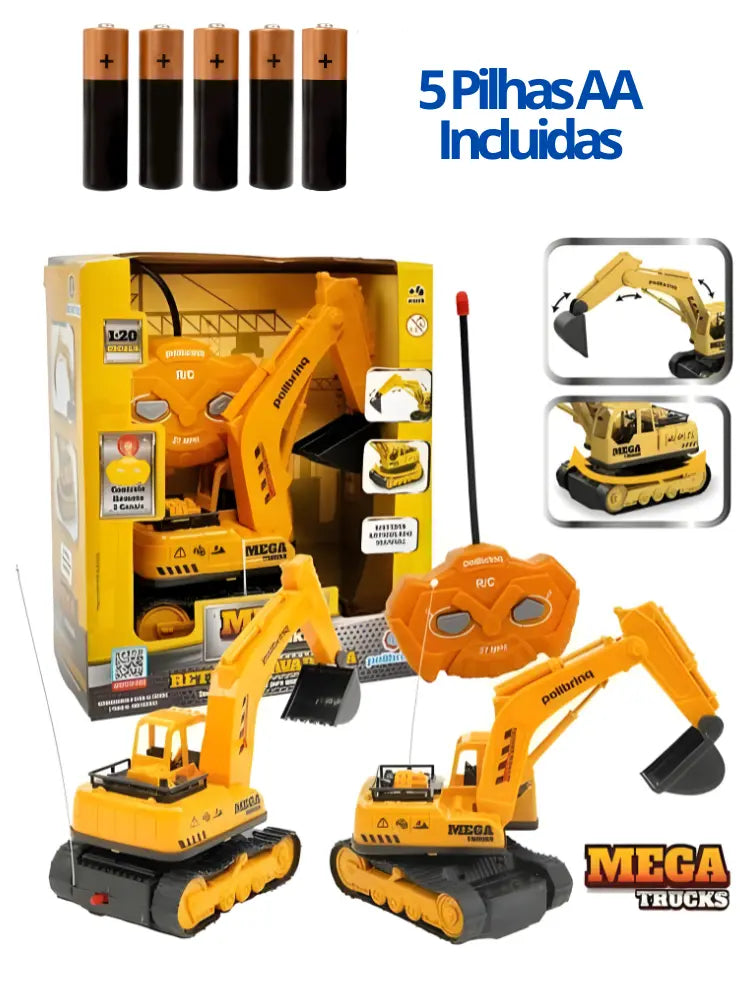 Carrinho de controle remoto - Retroescavadeira