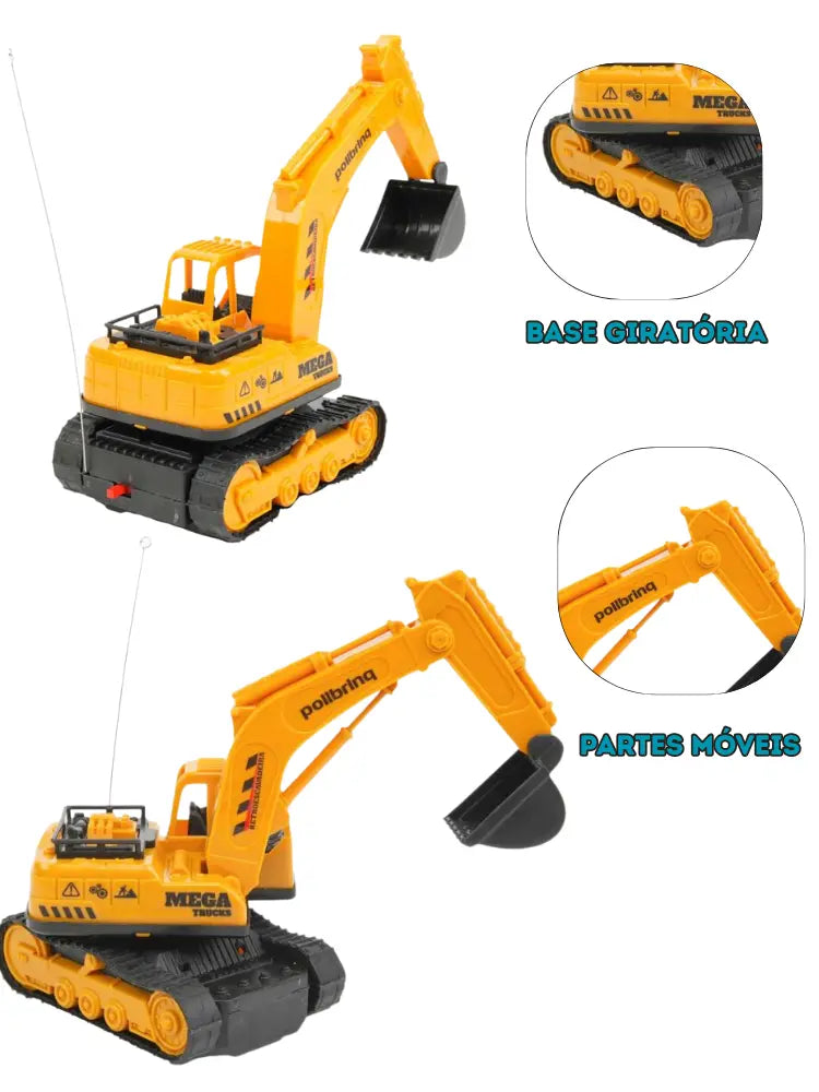 Carrinho de controle remoto - Retroescavadeira